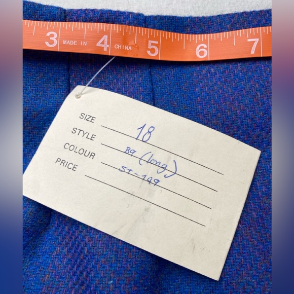 NWT Triona Design Donegal Wool Tweed Pencil Skirt UK 18 Blue Purple - Picture 12 of 13